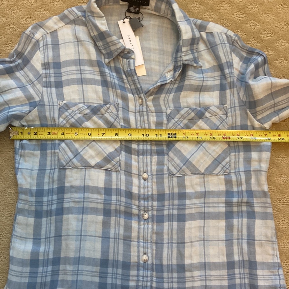 NWT Sanctuary plaid button down shirt. XS - Picture 9 of 16